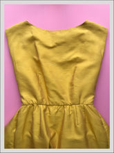 Load image into Gallery viewer, Oscar de la Renta Golden Slub Silk Cocktail Dress from Dress, in Bridport