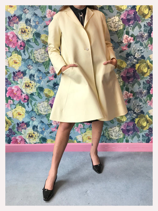 Jil Sander Yellow Swing Coat from Dress, in Bridport