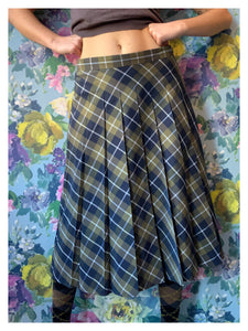 Margaret Howell Pleated Tartan Skirt