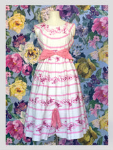 Load image into Gallery viewer, Horrockses Cotton Pink &amp; White Stripe Dress