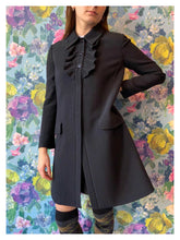 Load image into Gallery viewer, Black Miu Miu Ruffle Coat from DRESS, in Bridport