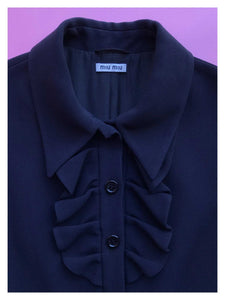 Black Miu Miu Ruffle Coat from DRESS, in Bridport