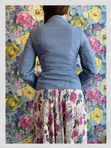 Cornflower Blue Waisted Vintage Jacket from Dress, in Bridport
