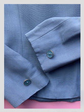 Load image into Gallery viewer, Cornflower Blue Waisted Vintage Jacket from Dress, in Bridport