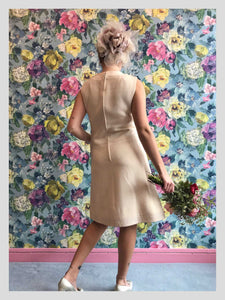 Cream Wool A-line Vintage Dress from DRESS