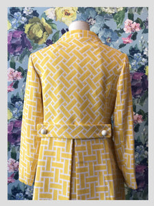 Daffodil Yellow & White Spring Vintage Coat