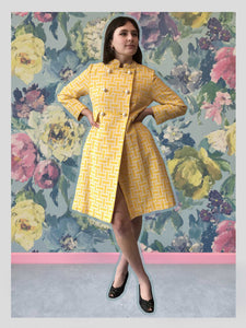 Daffodil Yellow & White Spring Vintage Coat